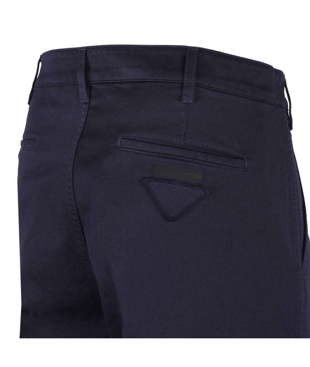 PRADA Синие хлопковые повседневные брюки, фото 4