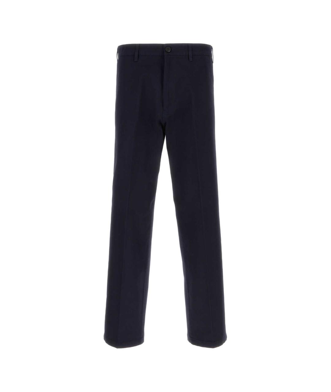 PRADA Синие хлопковые повседневные брюки, фото 1