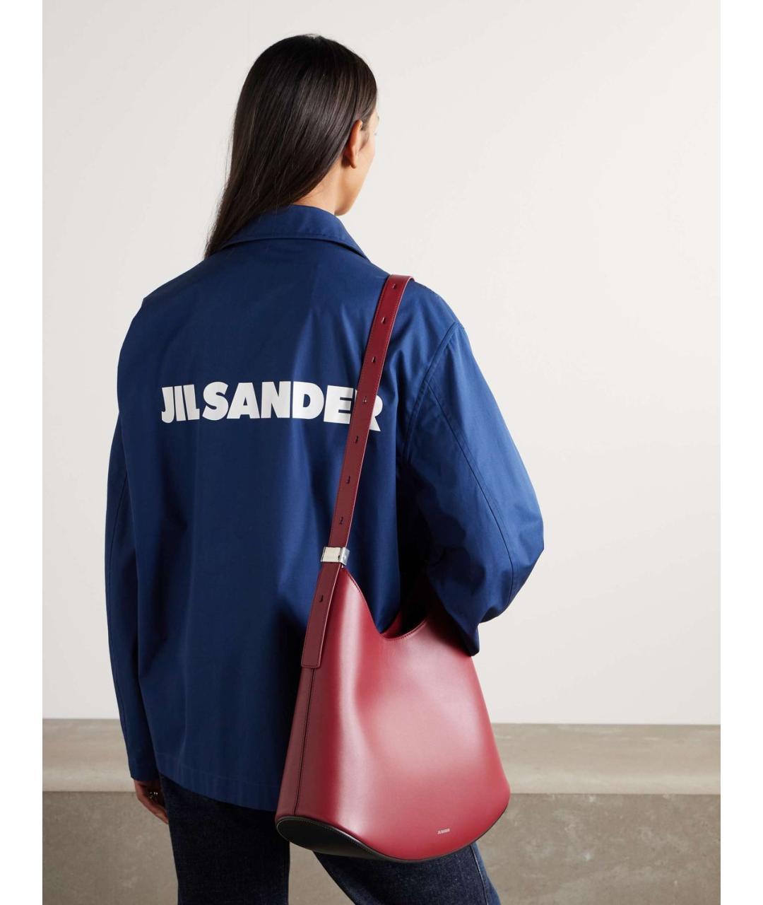 JIL SANDER Красная кожаная сумка через плечо, фото 2
