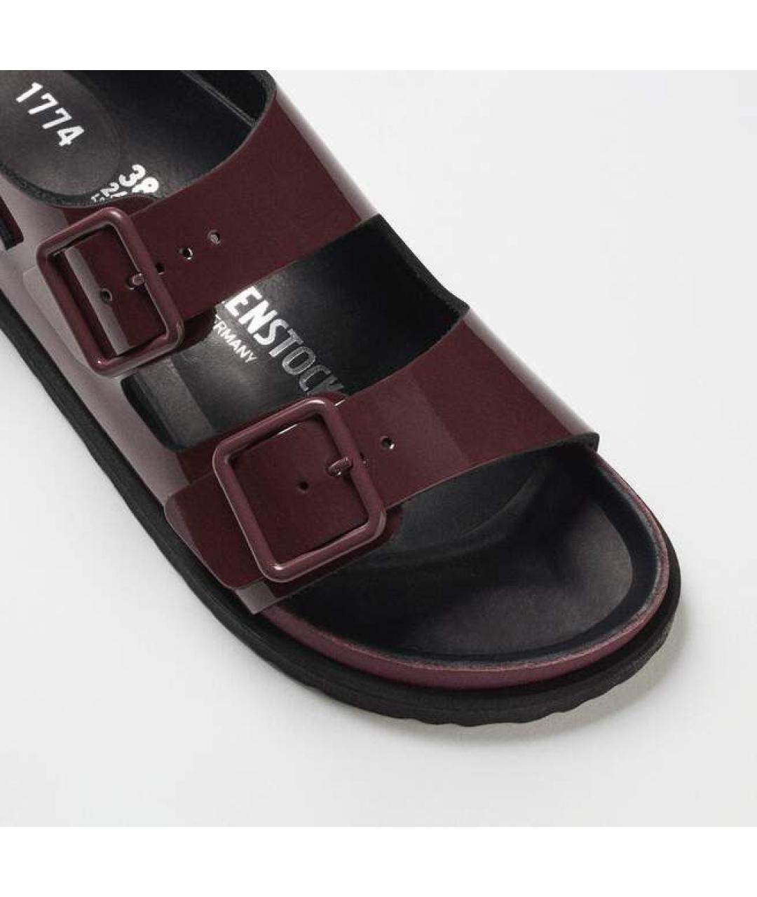 BIRKENSTOCK Бордовые кожаные сандалии, фото 5