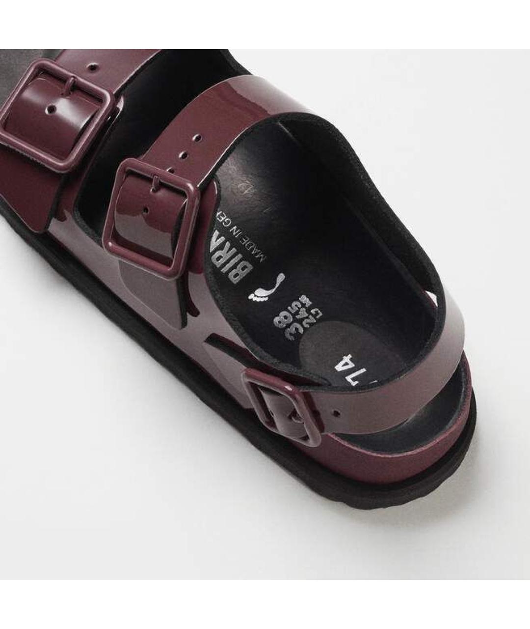 BIRKENSTOCK Бордовые кожаные сандалии, фото 3