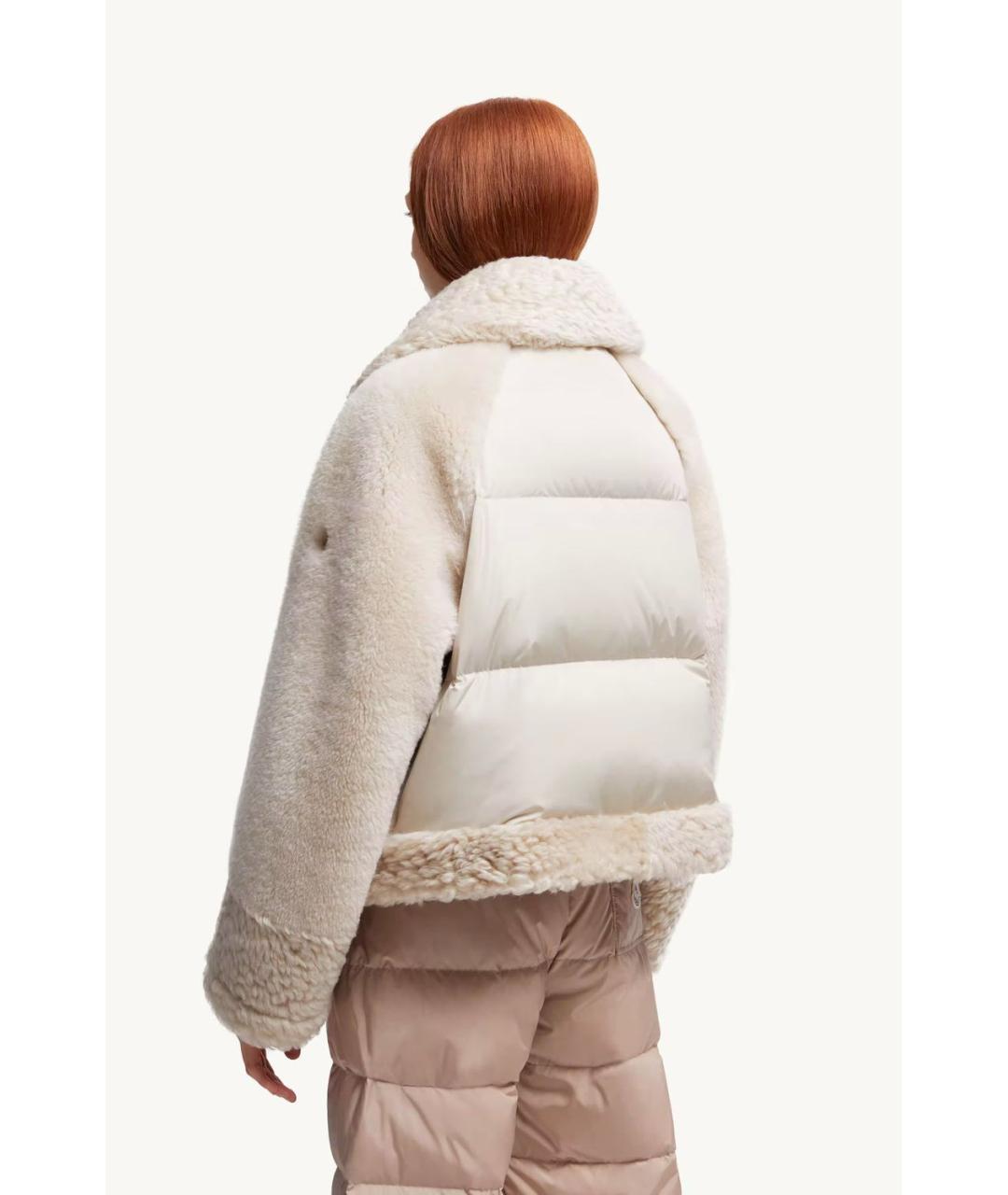 MONCLER Бежевая кожаная куртка, фото 3