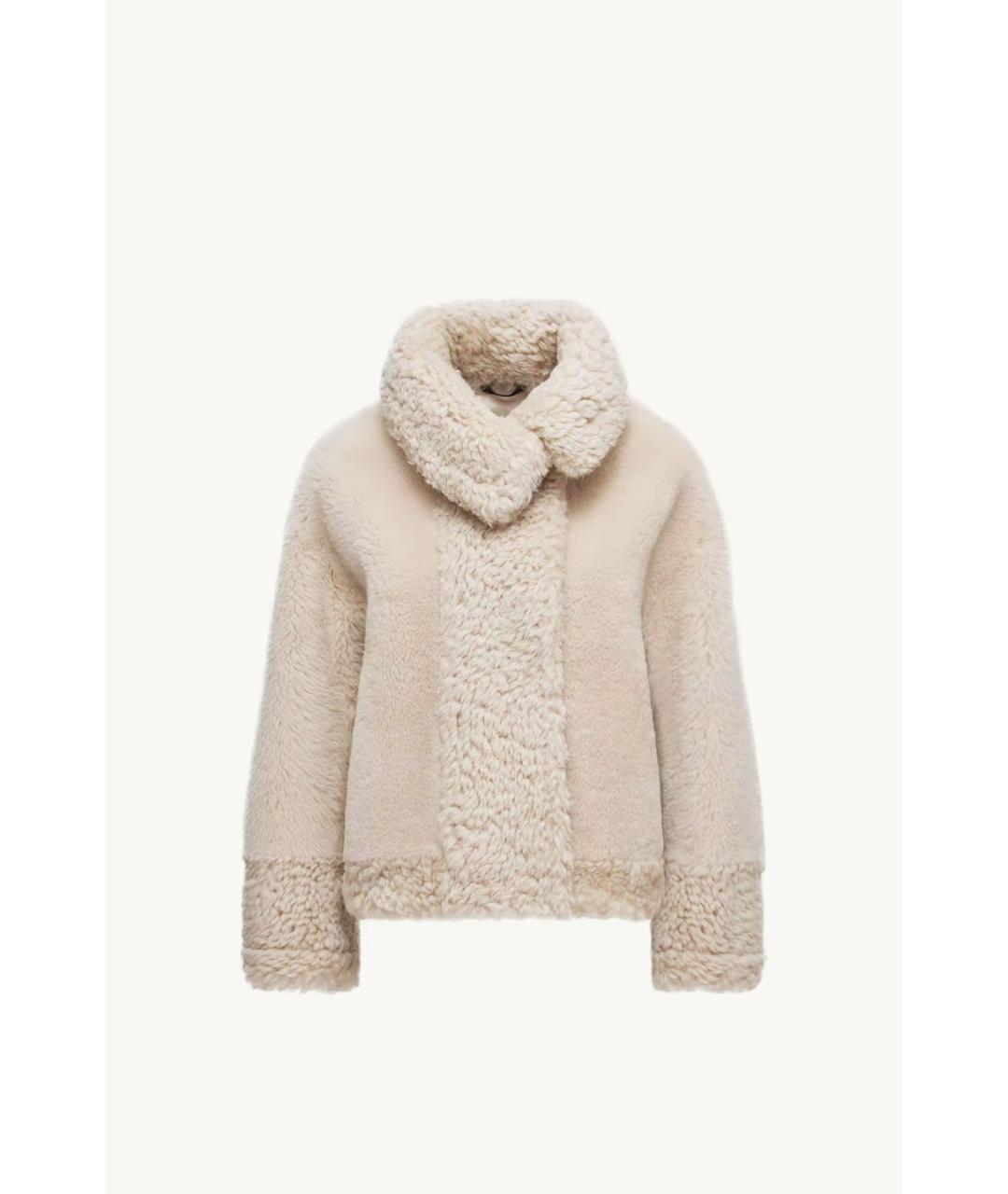 MONCLER Бежевая кожаная куртка, фото 1