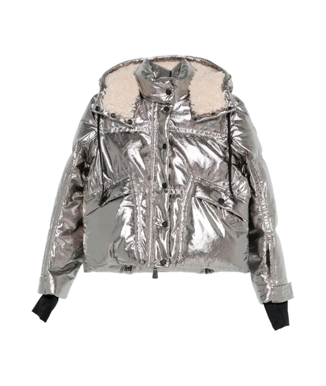 MONCLER Серебрянный полиэстеровый пуховик, фото 1