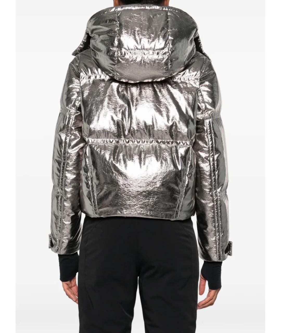 MONCLER Серебрянный полиэстеровый пуховик, фото 4