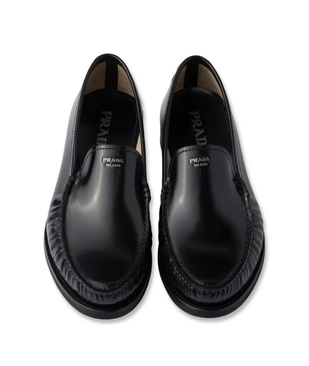 PRADA Черные кожаные лоферы, фото 5