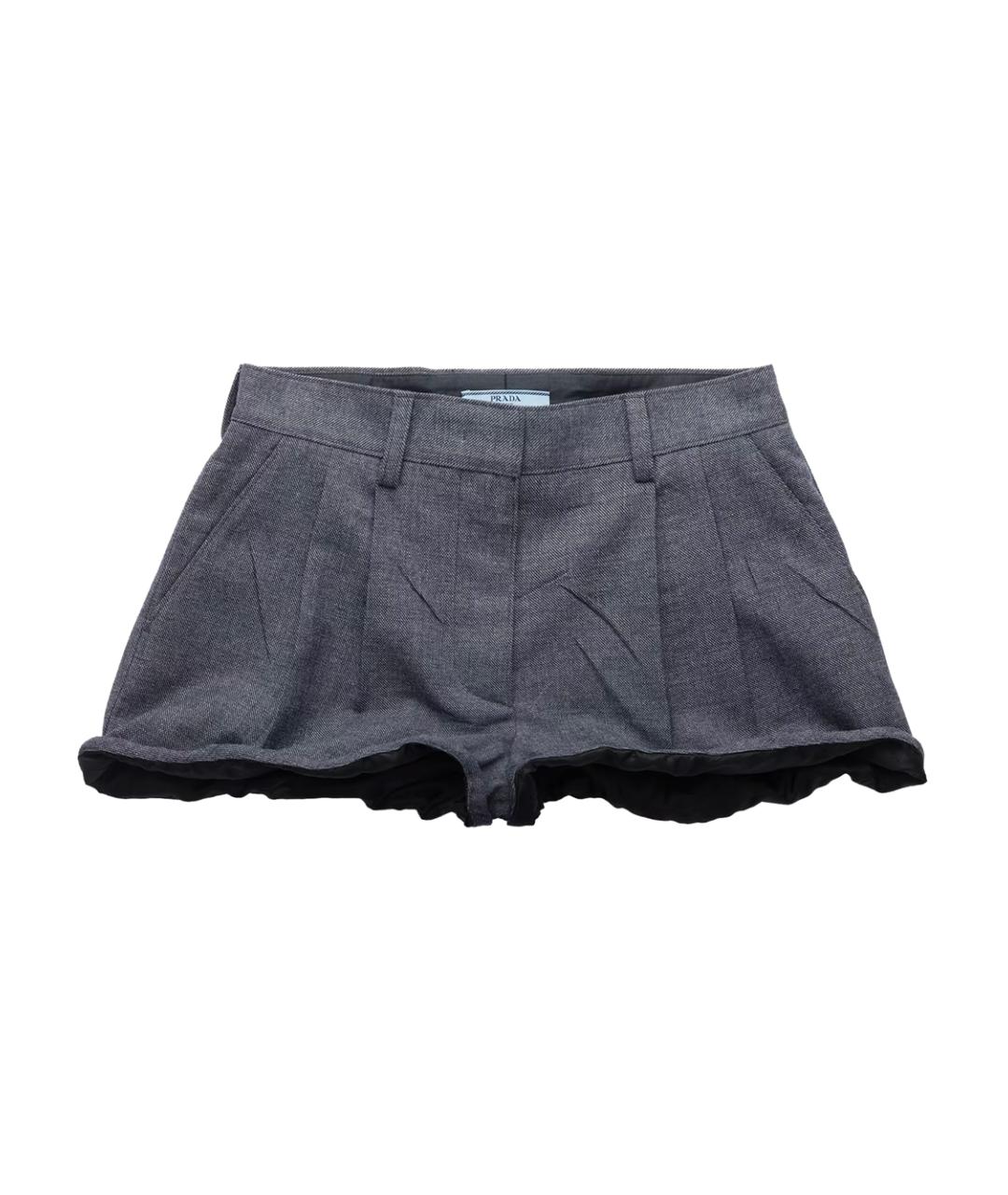 PRADA Серые шерстяные шорты, фото 1
