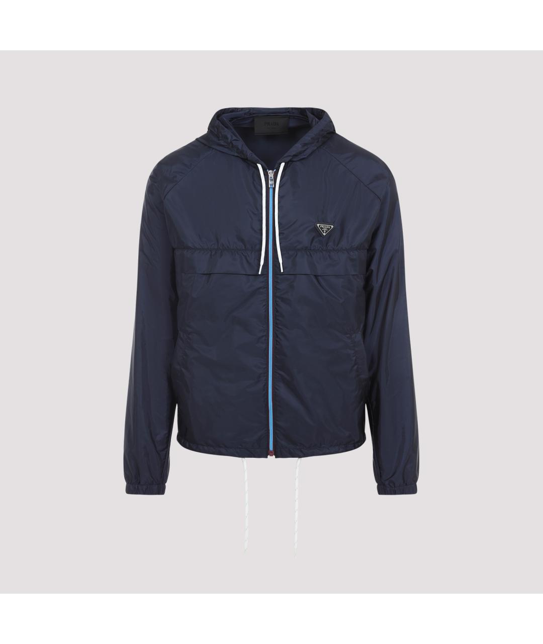 PRADA Темно-синяя полиамидовая куртка, фото 2