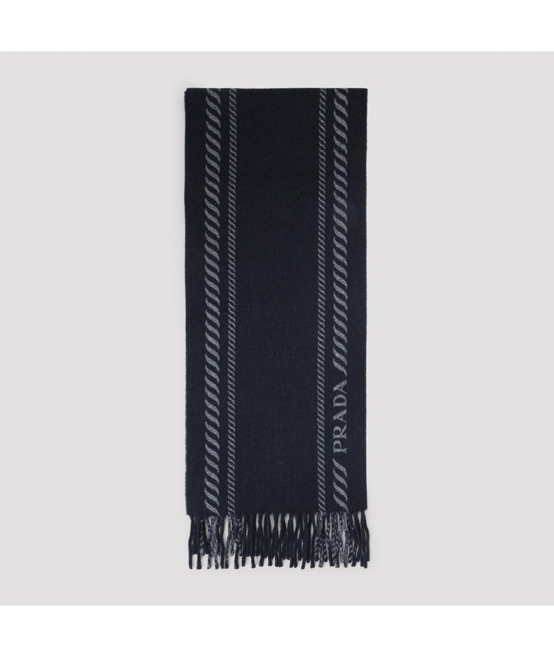 PRADA Синий шерстяной шарф, фото 2