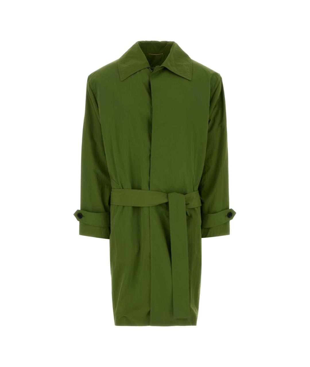 SAINT LAURENT Зеленый полиамидовый тренч/плащ, фото 1