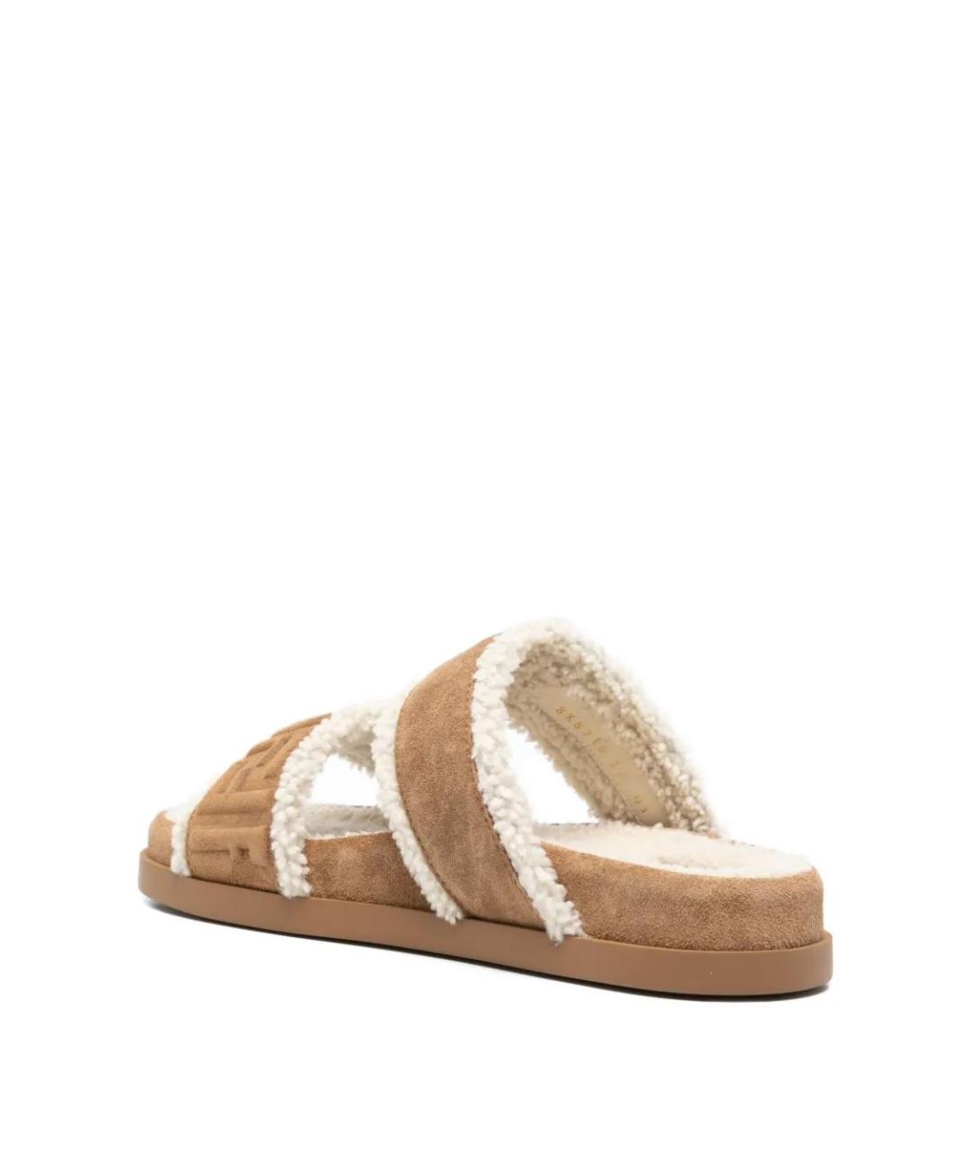 FENDI Коричневые замшевые сандалии, фото 3