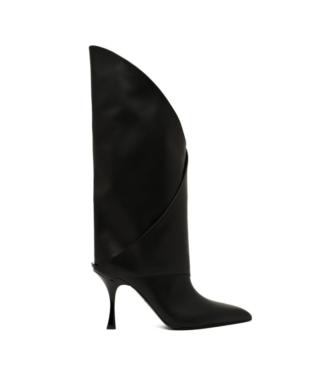 BALMAIN Черные кожаные сапоги, фото 1