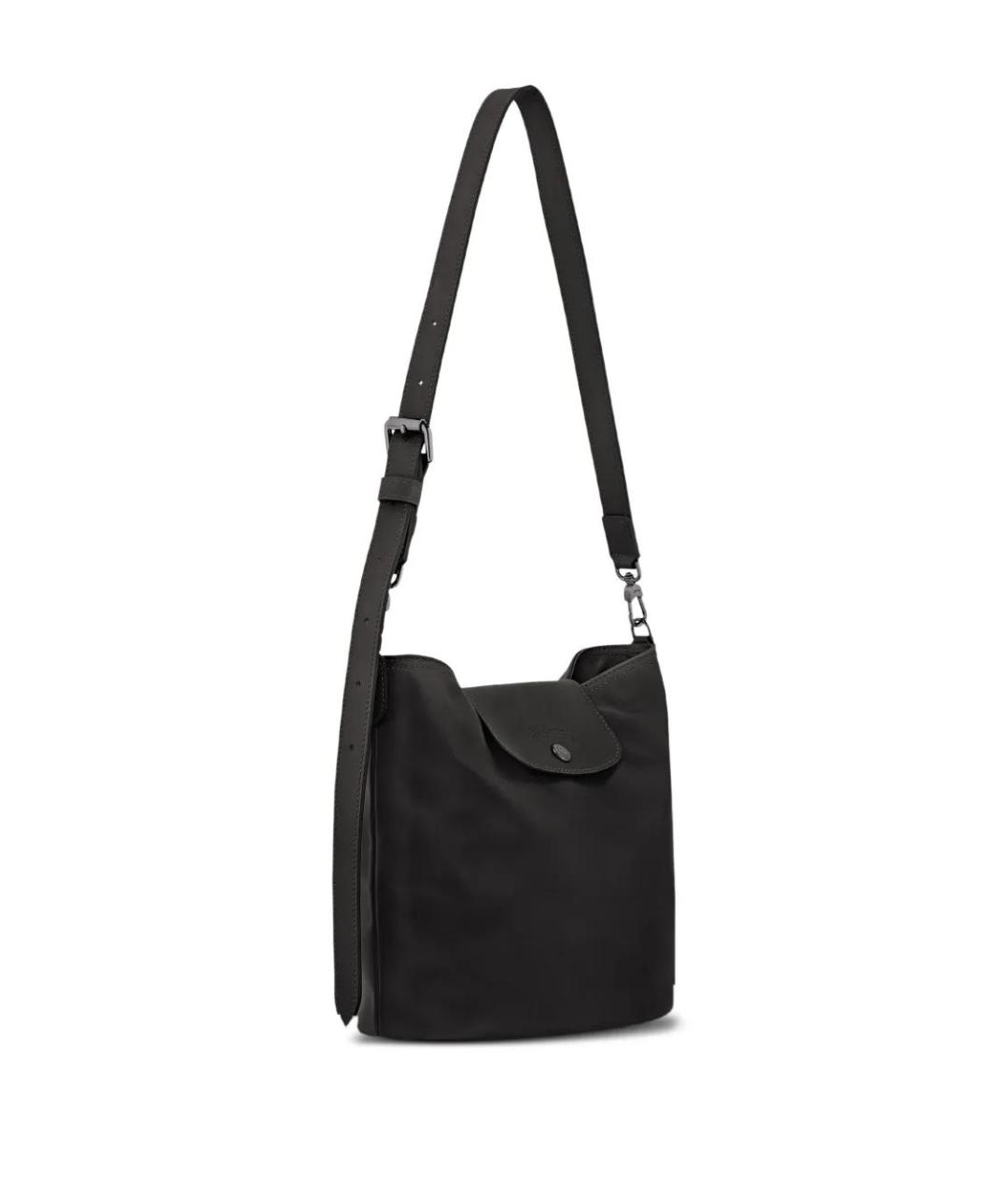 LONGCHAMP Черная кожаная сумка через плечо, фото 4