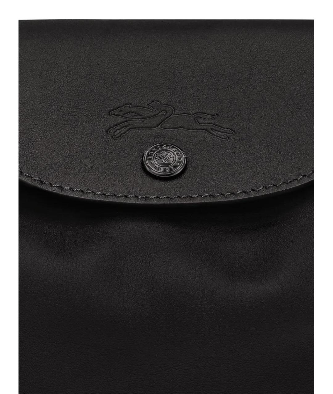 LONGCHAMP Черная кожаная сумка через плечо, фото 5