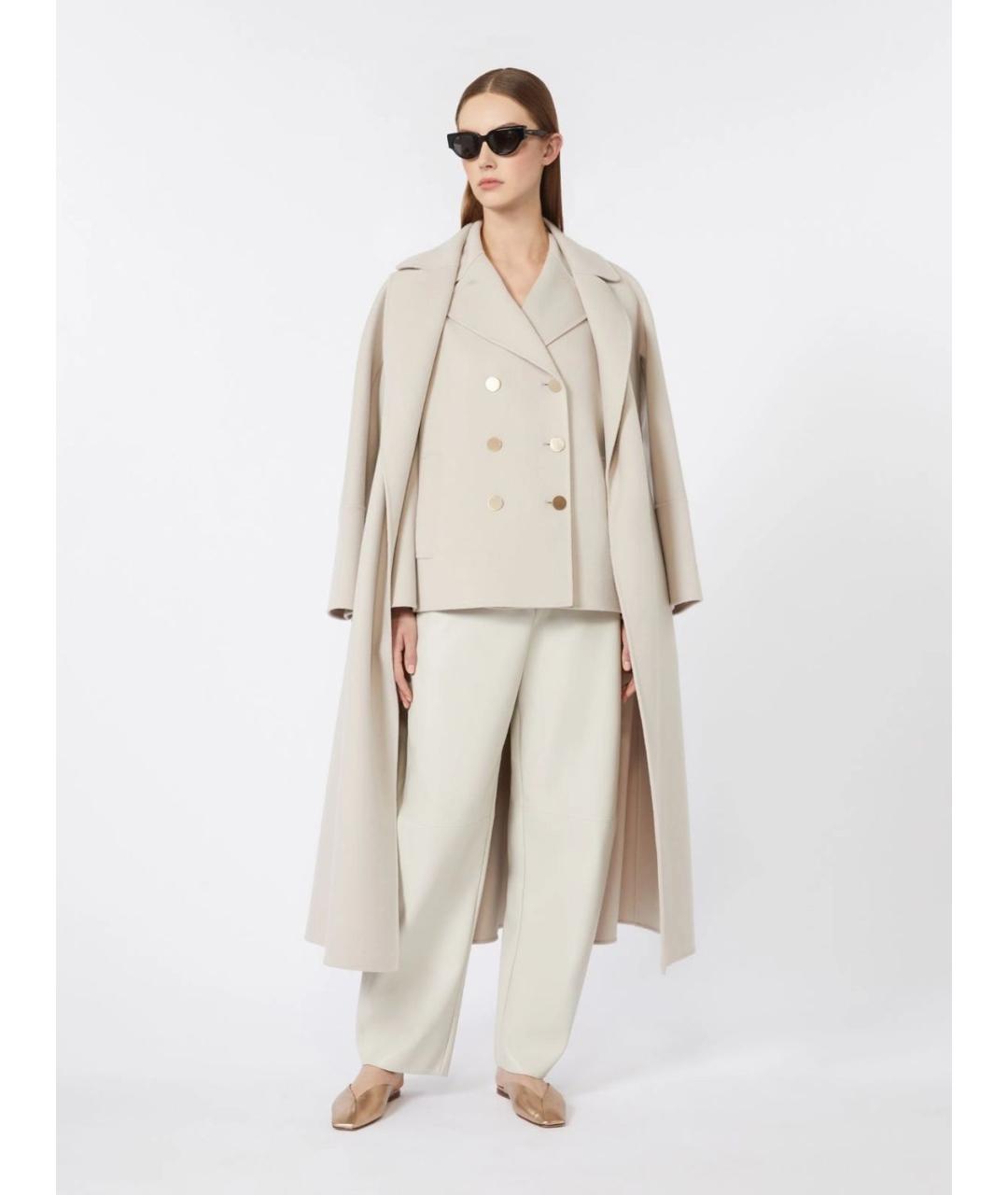 'S MAX MARA Бежевое шерстяное пальто, фото 2
