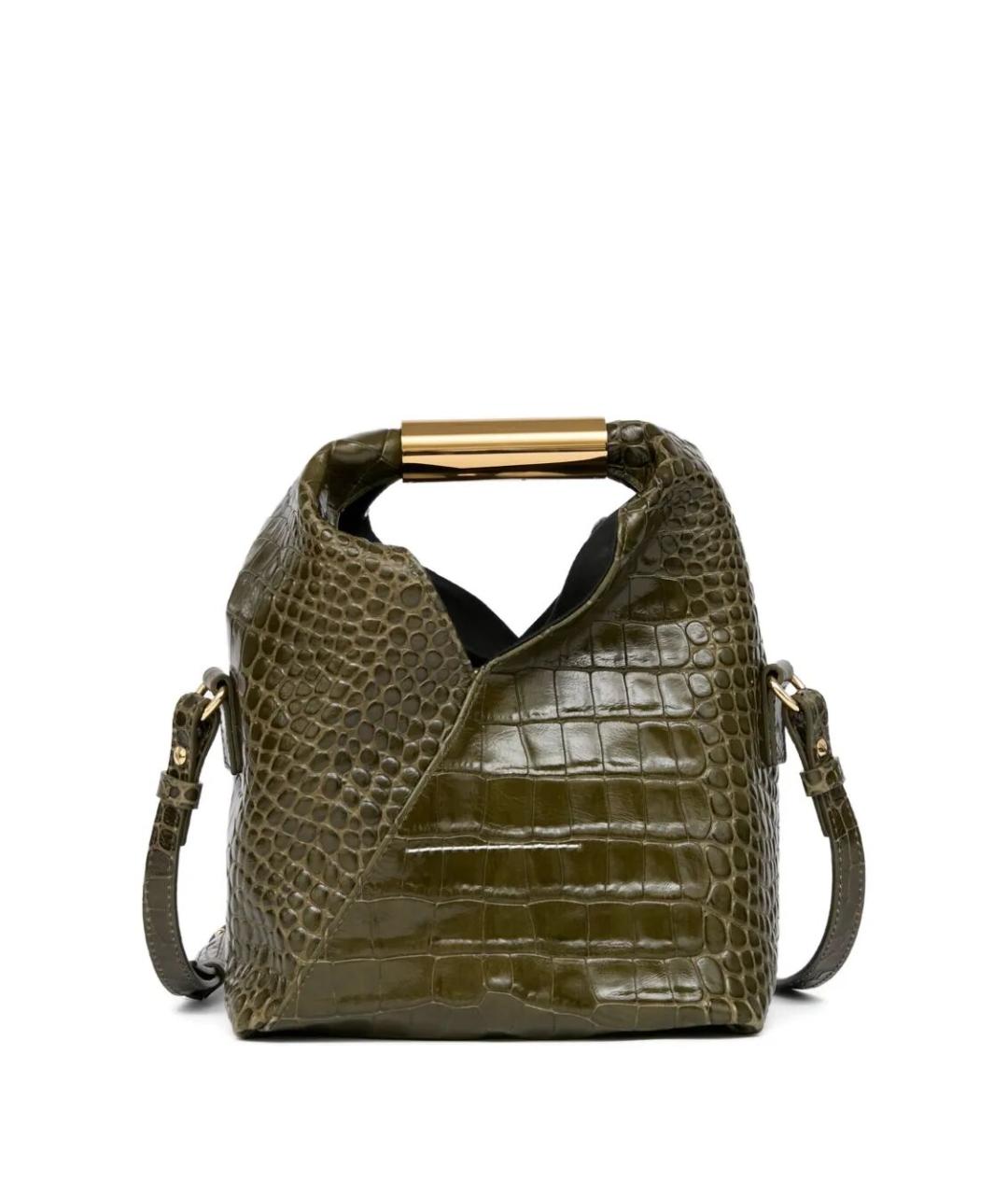 MM6 MAISON MARGIELA Зеленая кожаная сумка с короткими ручками, фото 1