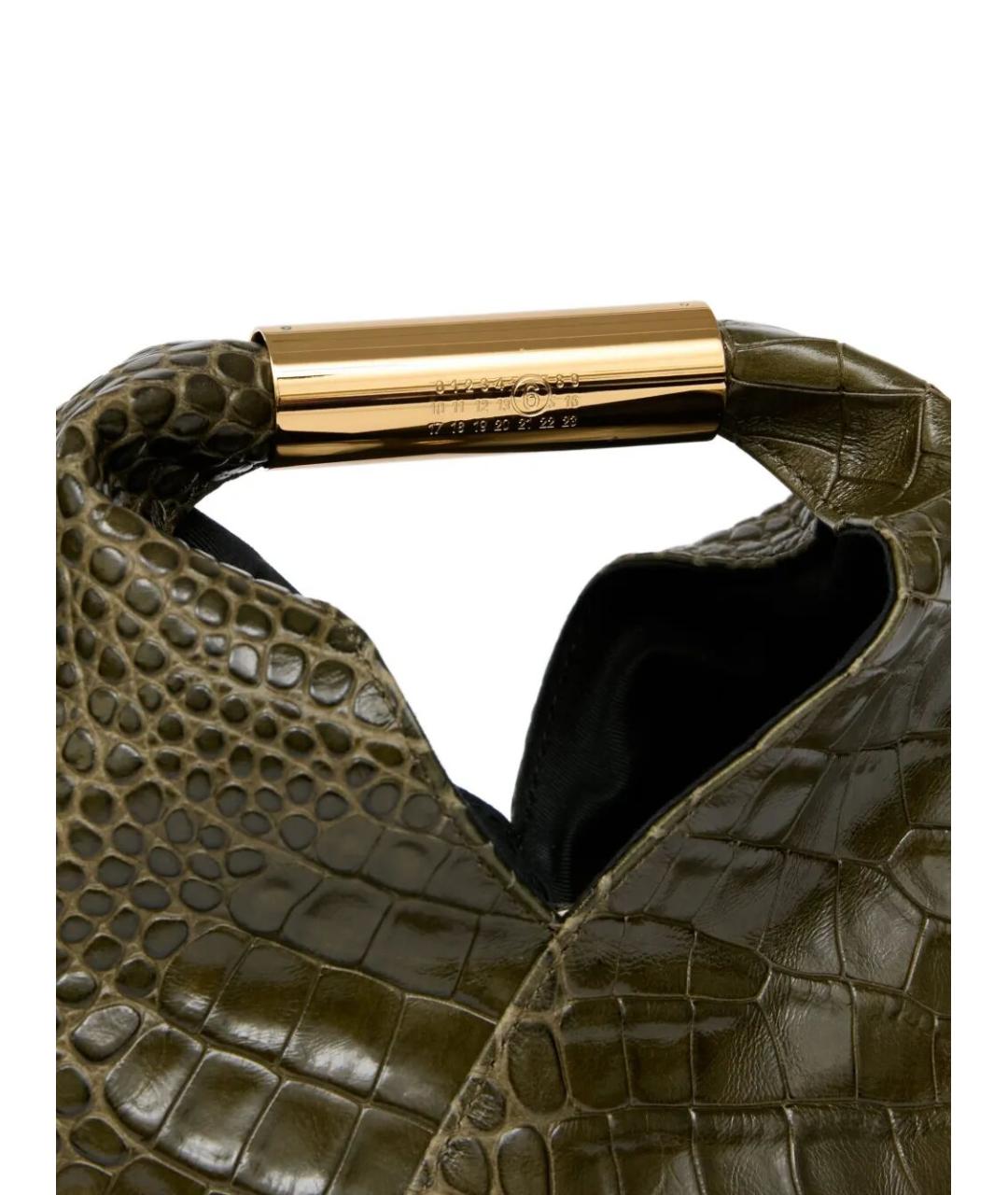 MM6 MAISON MARGIELA Зеленая кожаная сумка с короткими ручками, фото 2