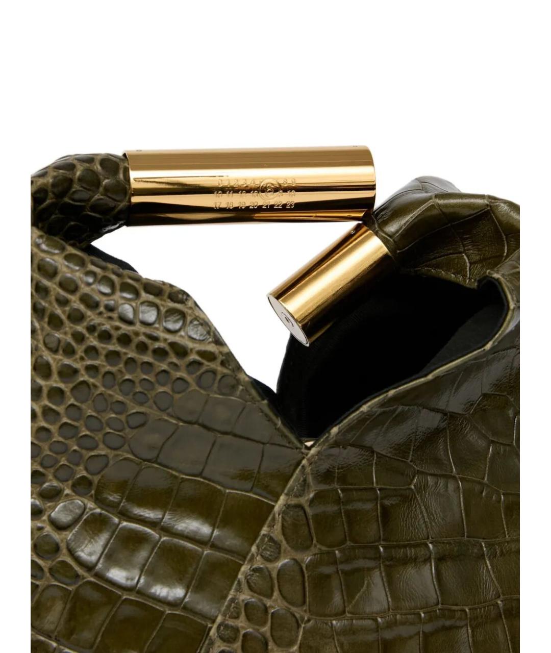 MM6 MAISON MARGIELA Зеленая кожаная сумка с короткими ручками, фото 3