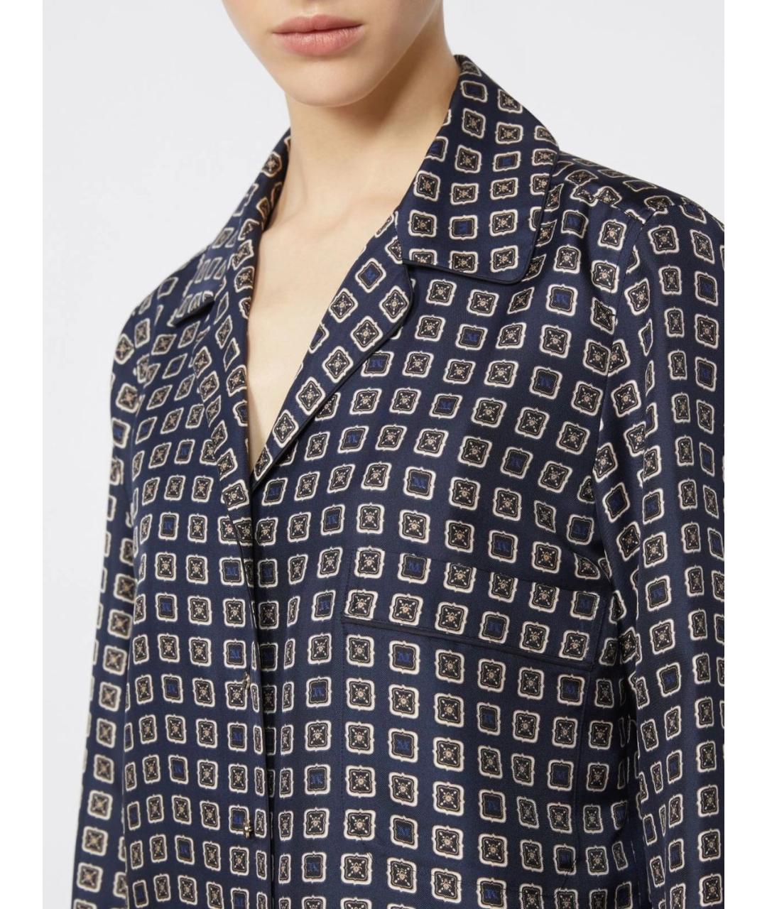 MAX MARA Синяя шелковая рубашка, фото 5