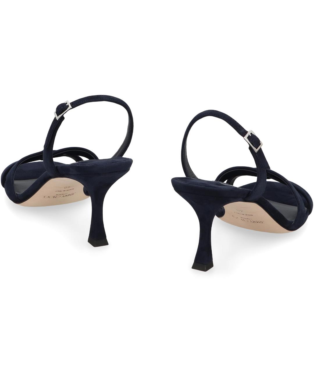 JIMMY CHOO Синие кожаные босоножки, фото 4