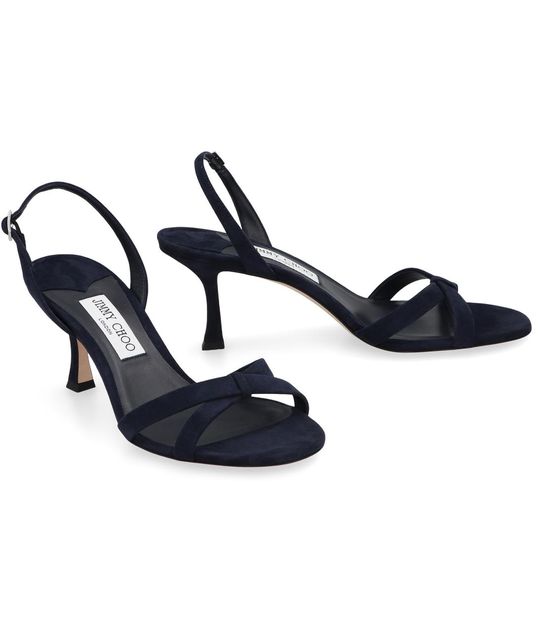 JIMMY CHOO Синие кожаные босоножки, фото 3