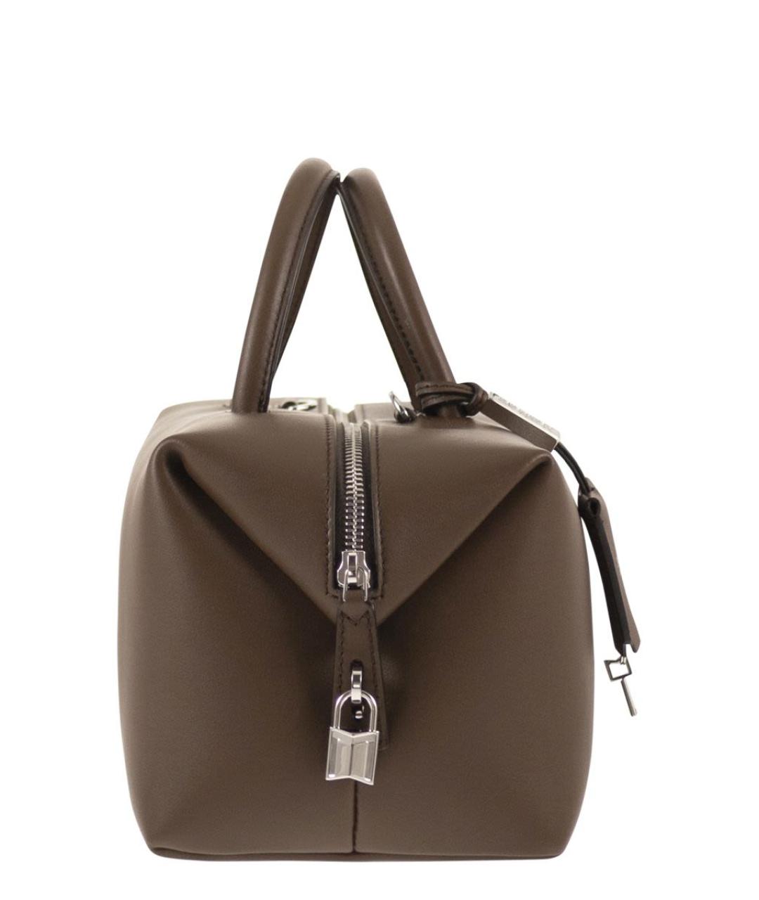 MAX MARA Коричневая кожаная сумка с короткими ручками, фото 3