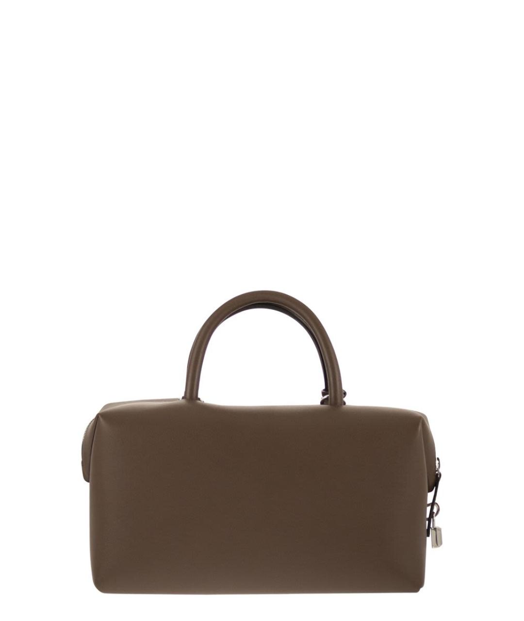 MAX MARA Коричневая кожаная сумка с короткими ручками, фото 2