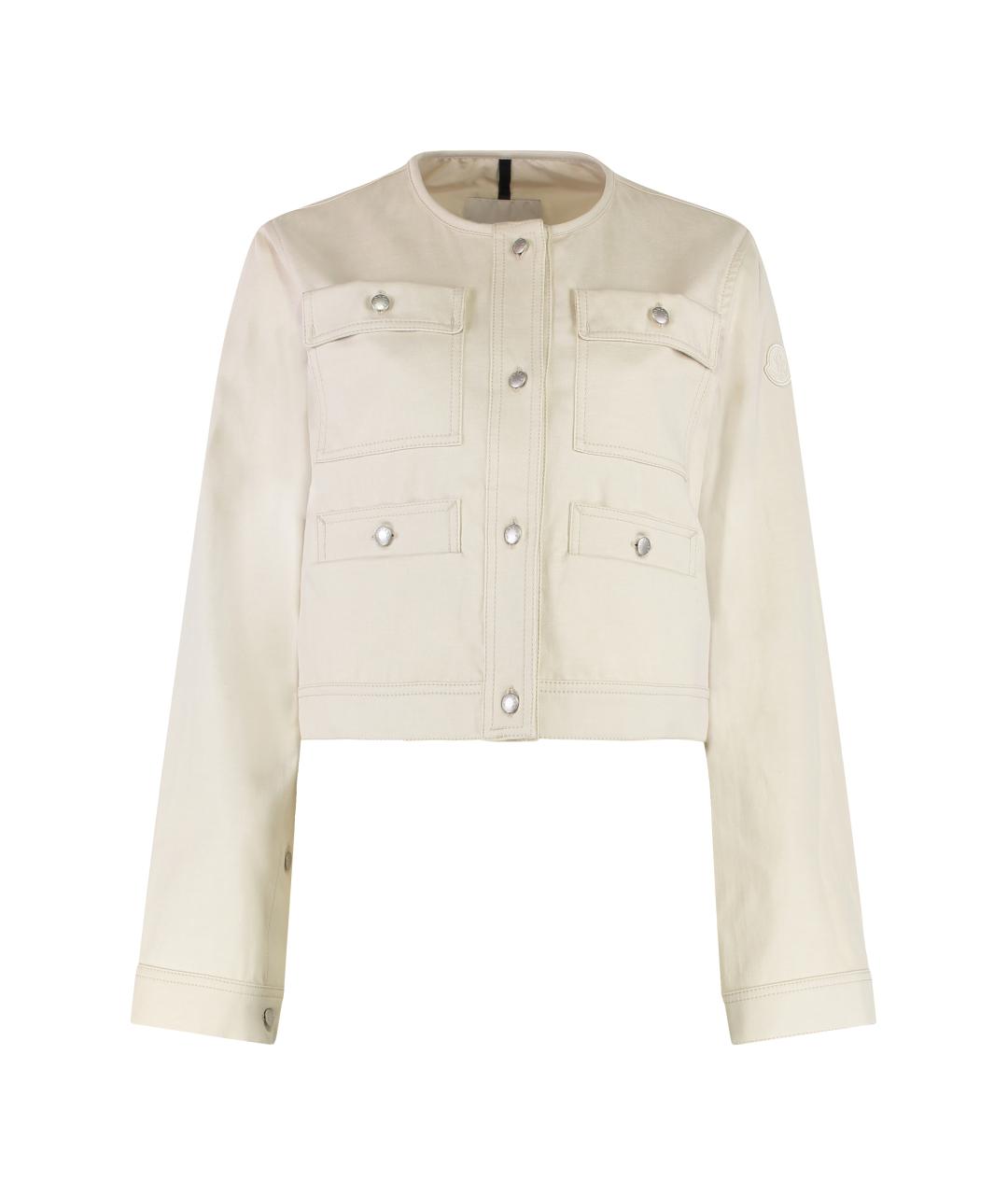 MONCLER Белая хлопковая куртка, фото 1