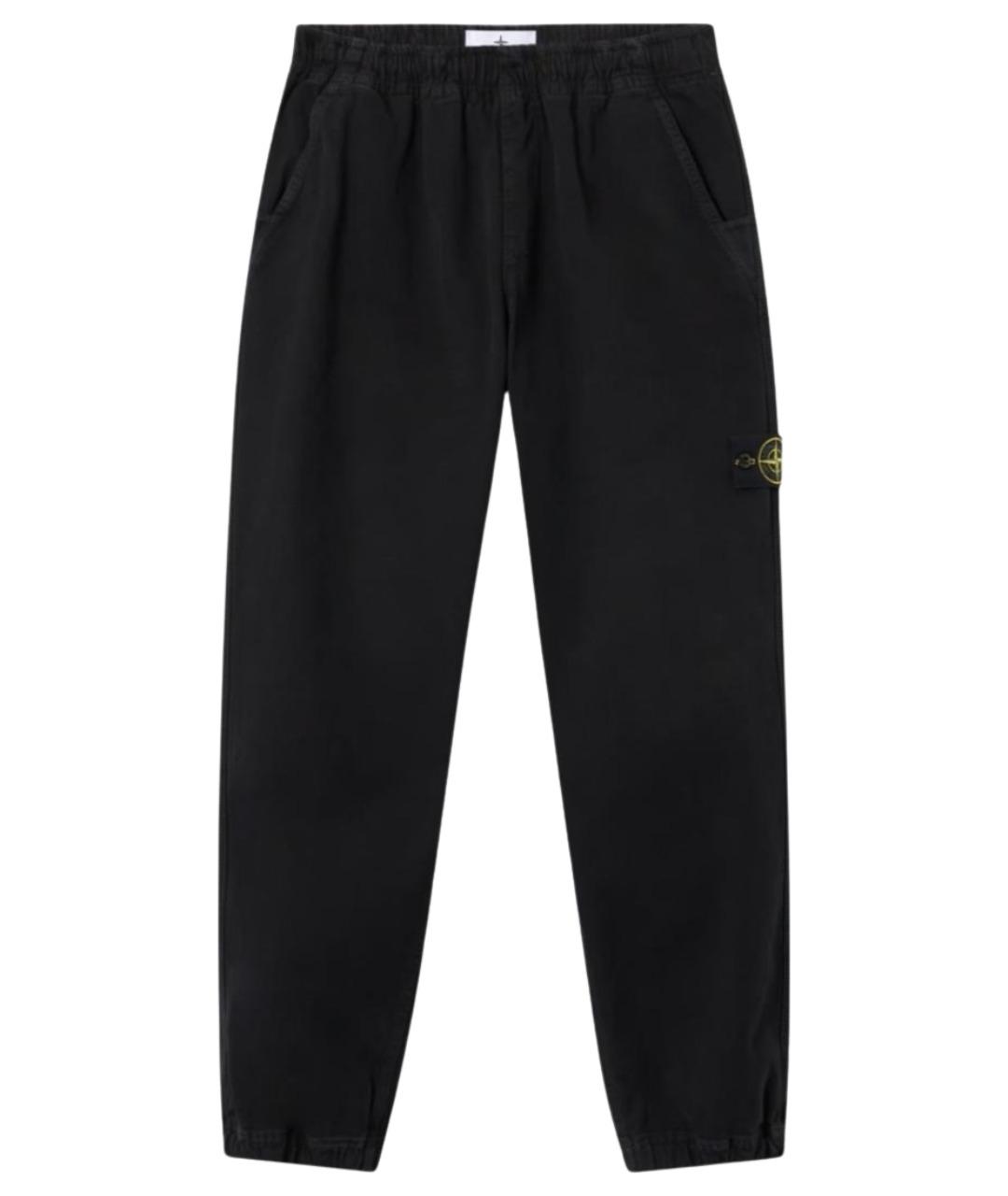 STONE ISLAND Черные хлопковые повседневные брюки, фото 1