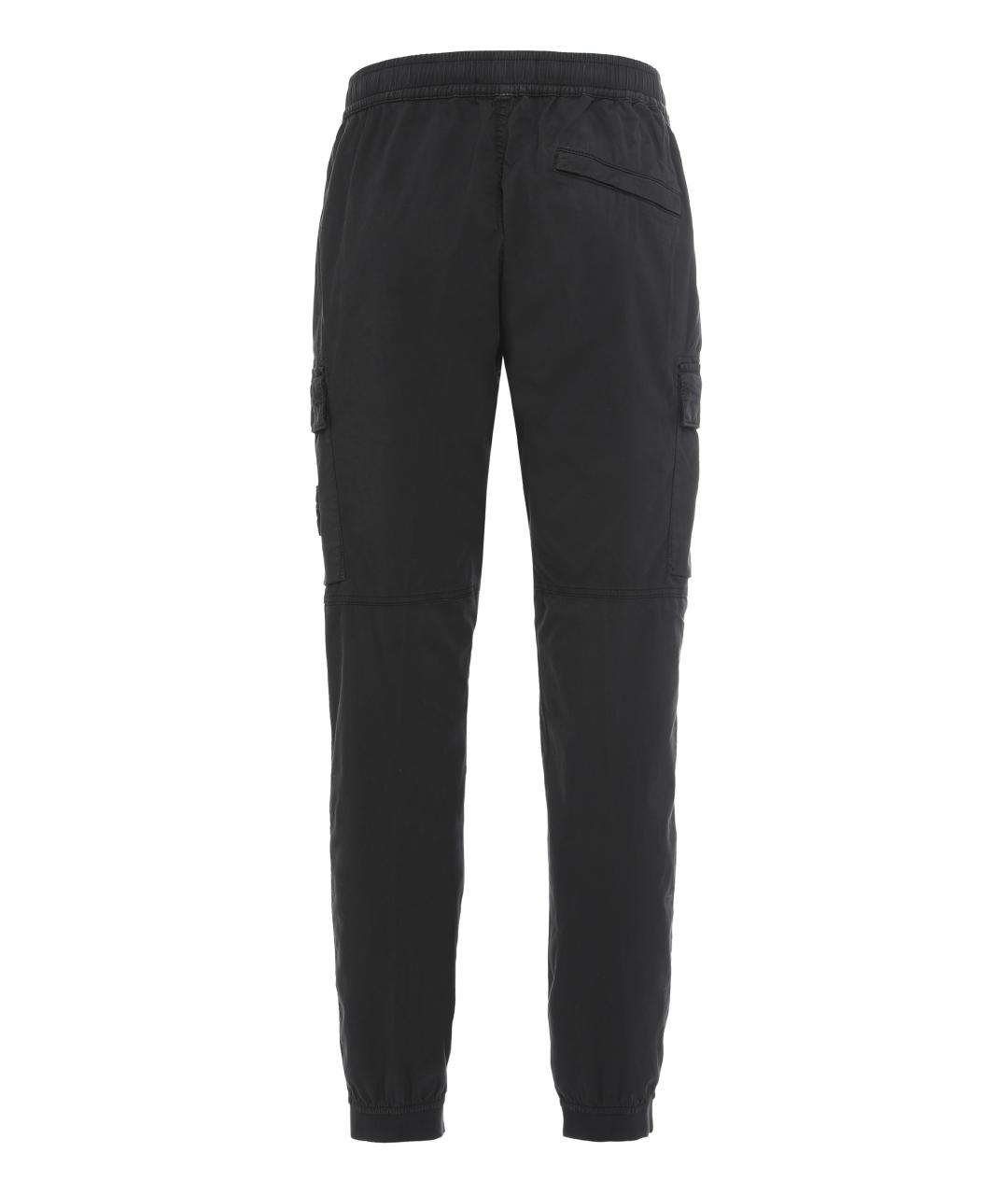STONE ISLAND Черные хлопковые повседневные брюки, фото 3
