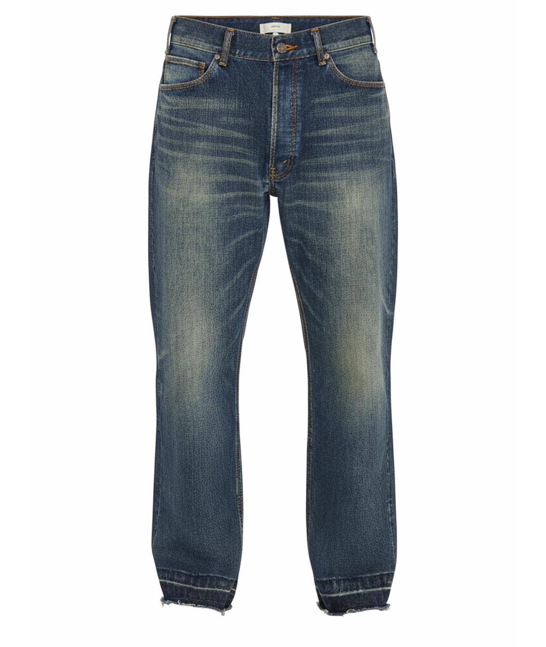 CELINE Синие хлопковые прямые джинсы, фото 1