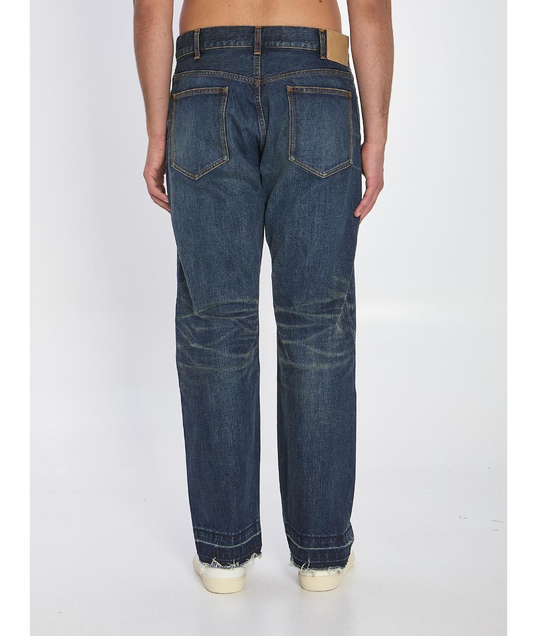 CELINE Синие хлопковые прямые джинсы, фото 4