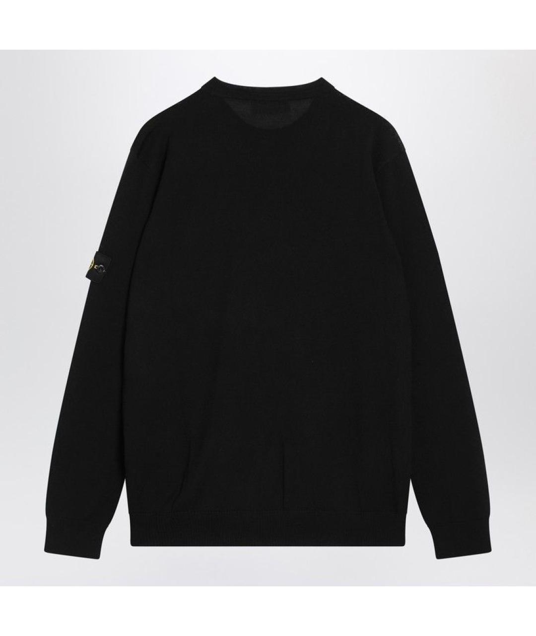STONE ISLAND Черный шерстяной джемпер / свитер, фото 2