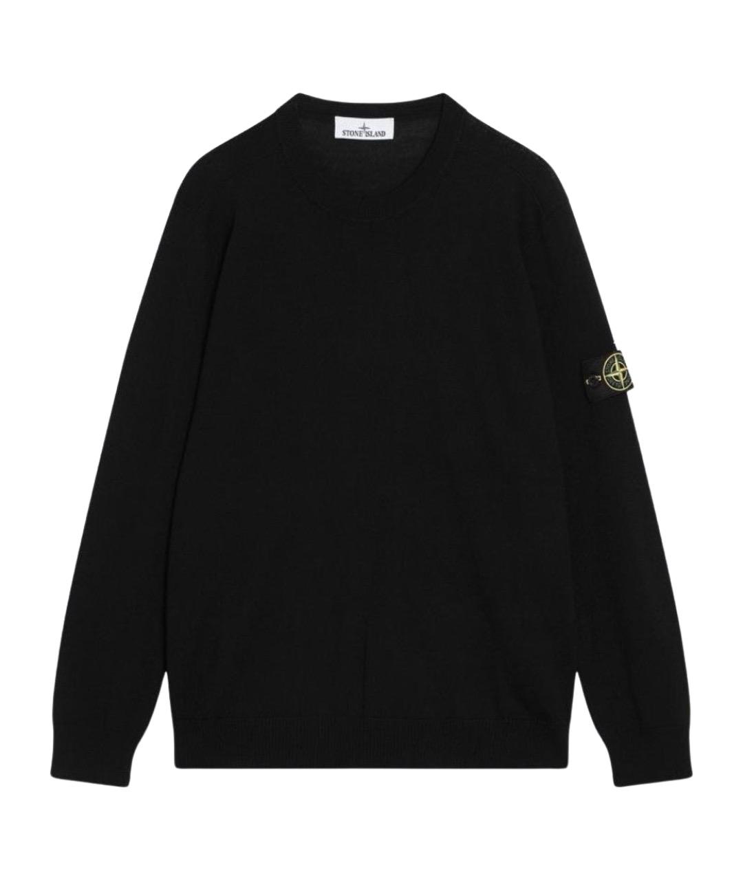 STONE ISLAND Черный шерстяной джемпер / свитер, фото 1