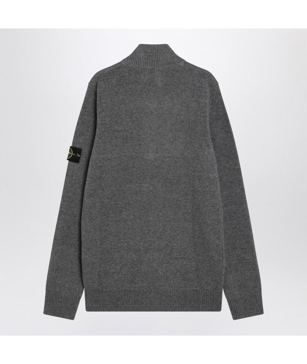 STONE ISLAND Серый шерстяной джемпер / свитер, фото 2
