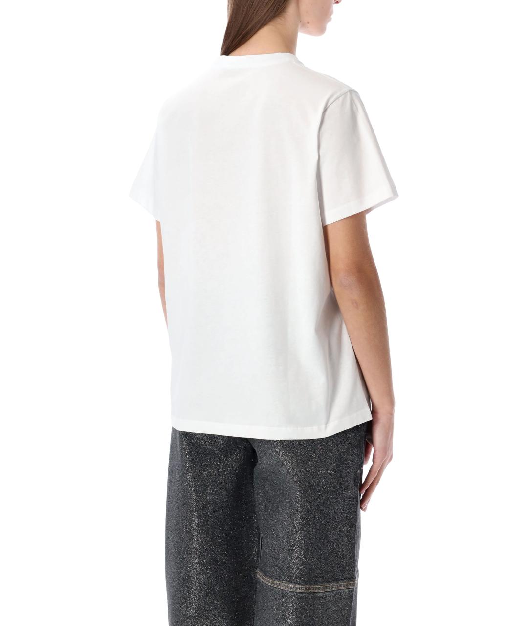 GANNI Белая хлопковая футболка, фото 3