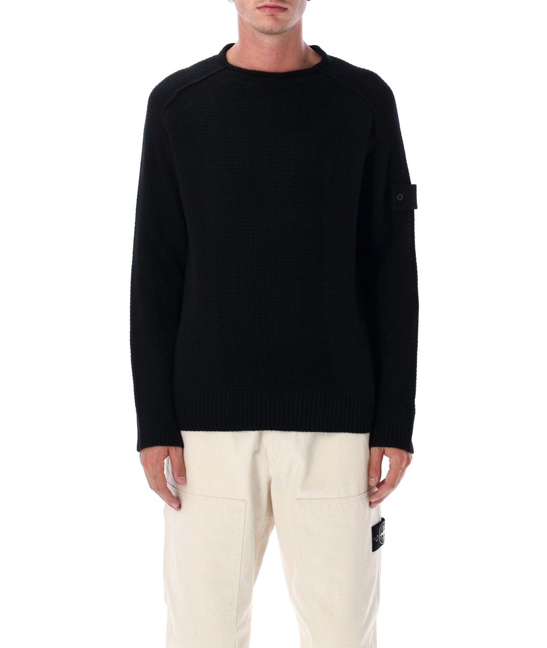 STONE ISLAND Черный шерстяной джемпер / свитер, фото 4