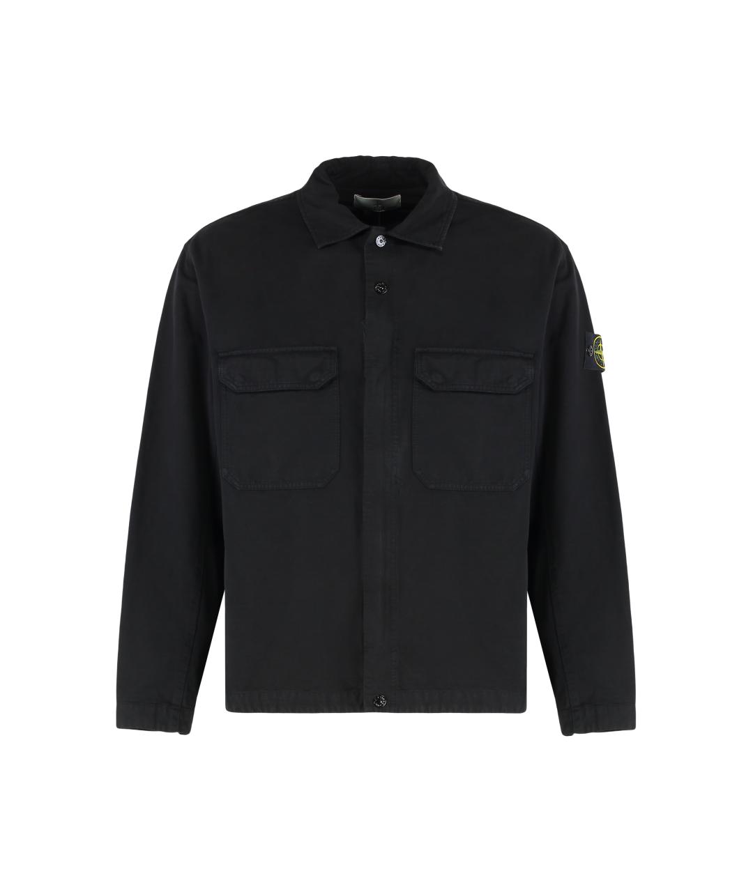 STONE ISLAND Черная хлопковая кэжуал рубашка, фото 1
