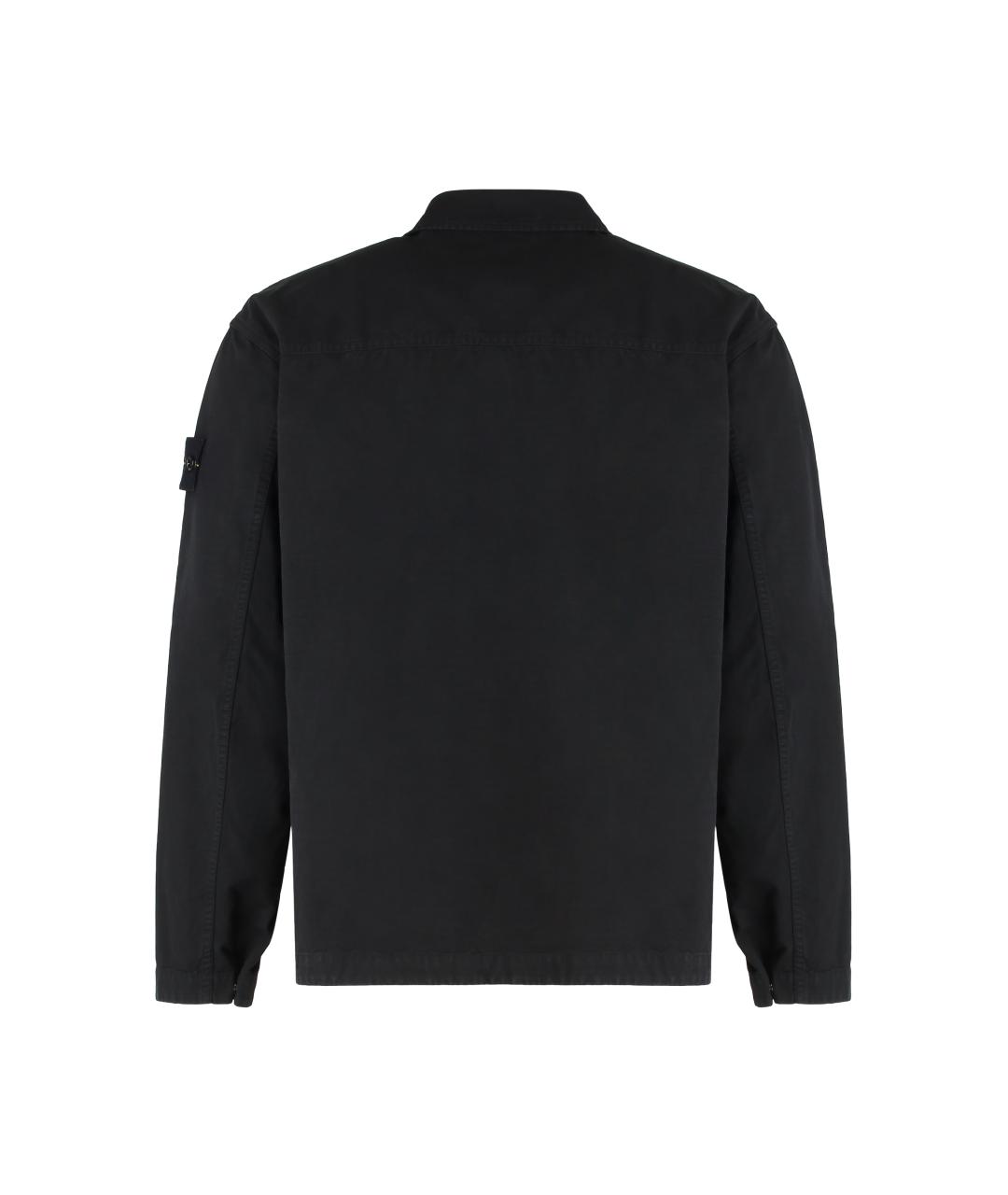 STONE ISLAND Черная хлопковая кэжуал рубашка, фото 2