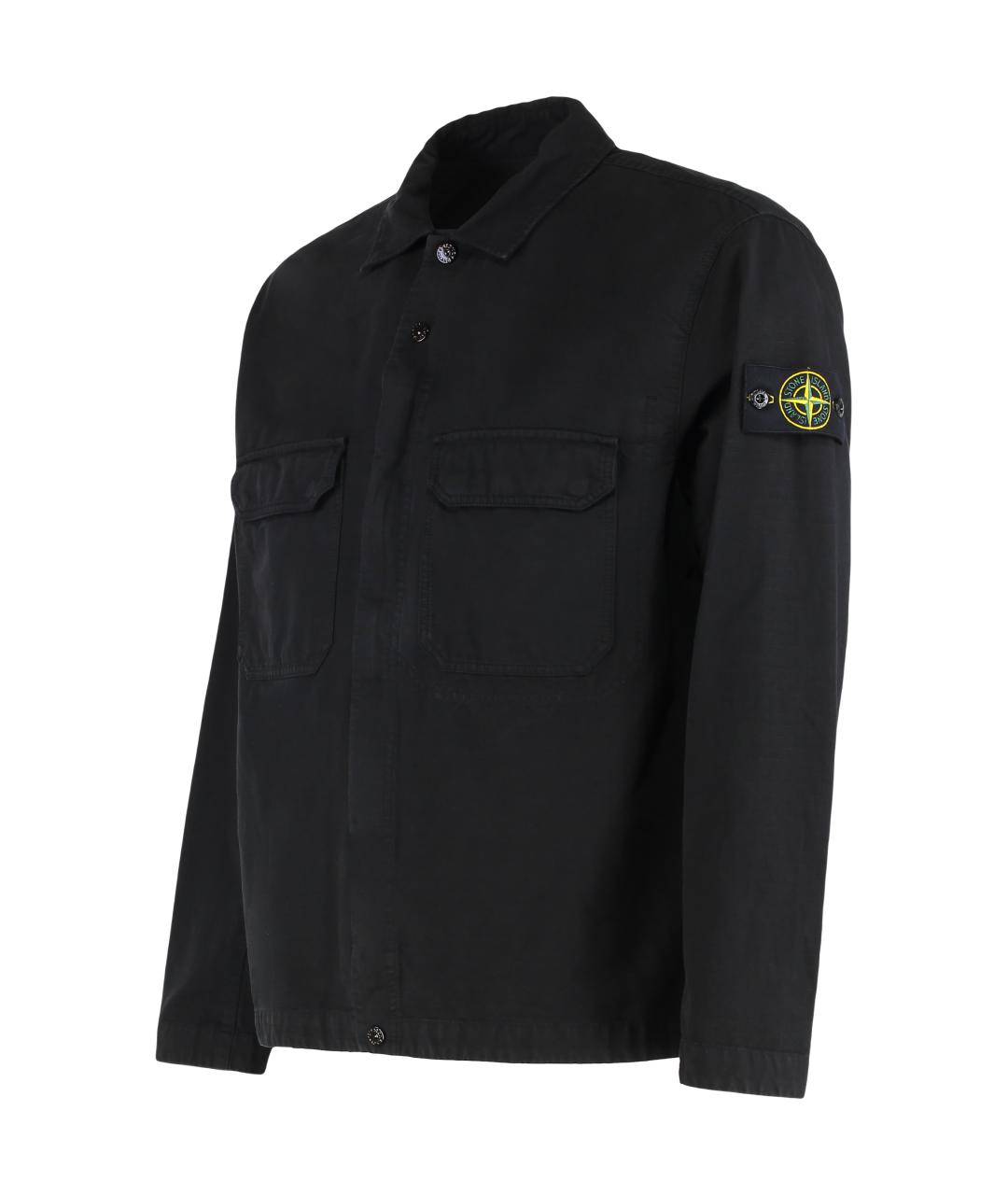 STONE ISLAND Черная хлопковая кэжуал рубашка, фото 3