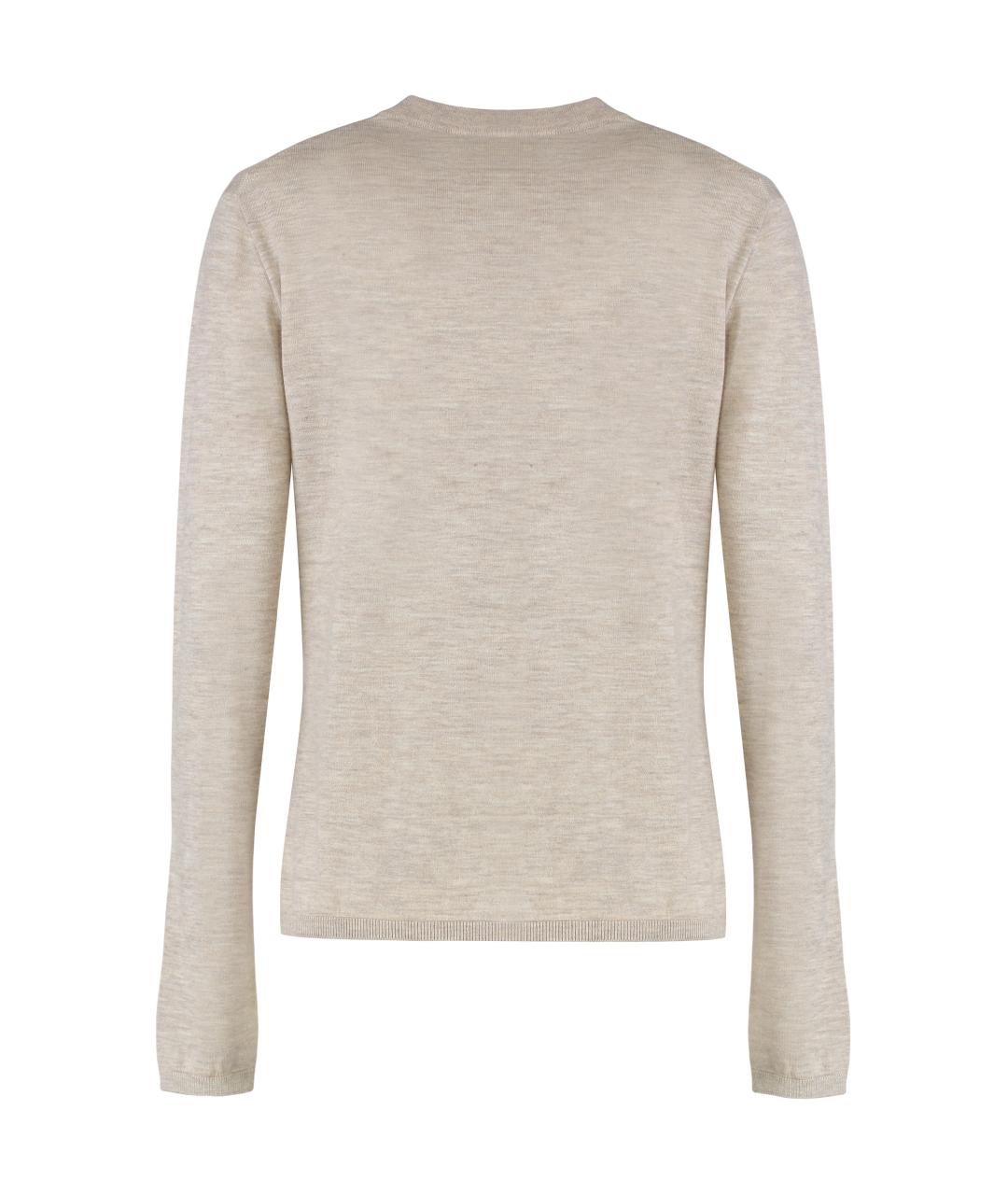 MAX MARA Бежевый кашемировый джемпер / свитер, фото 2