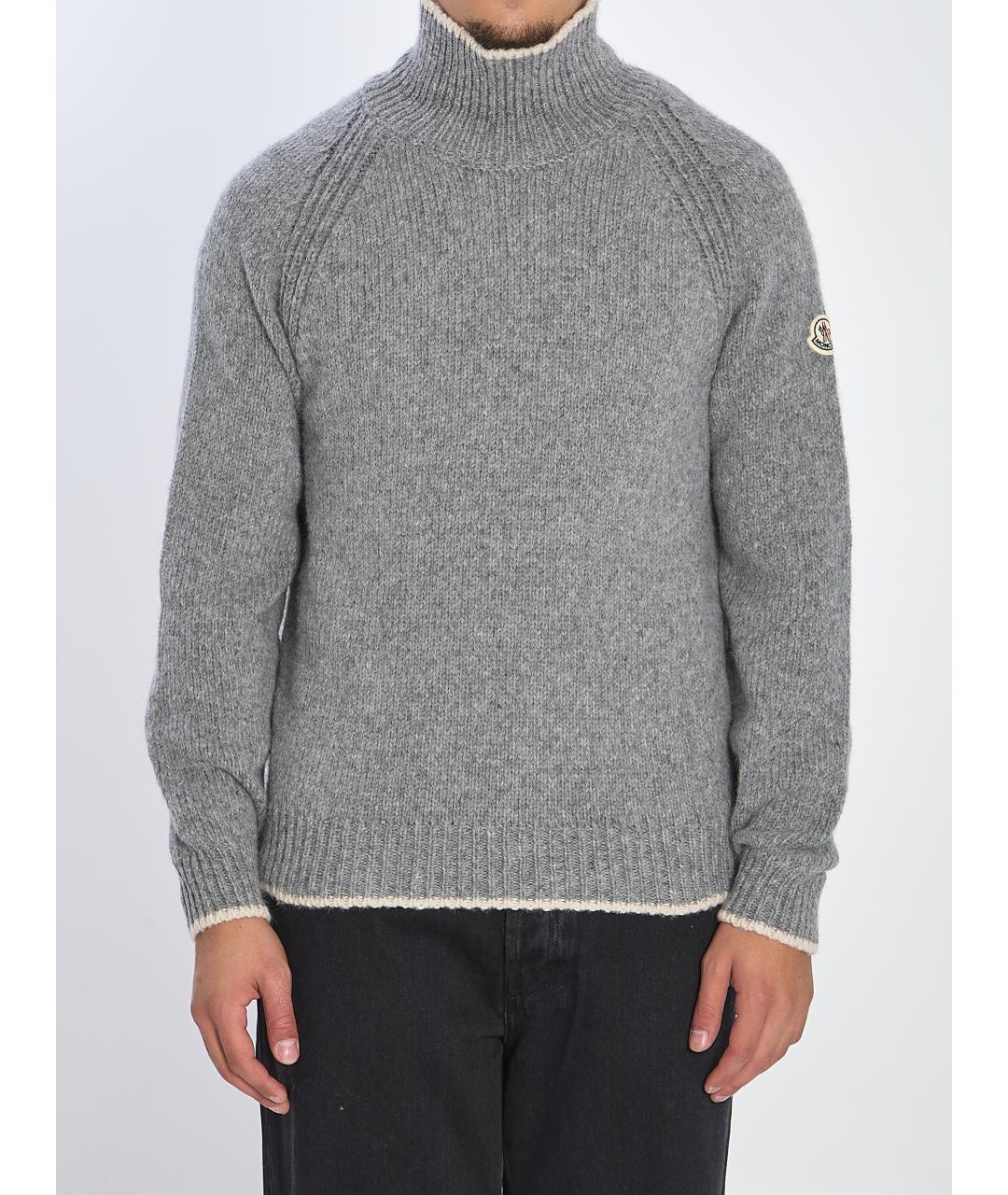 MONCLER Серый шерстяной джемпер / свитер, фото 5
