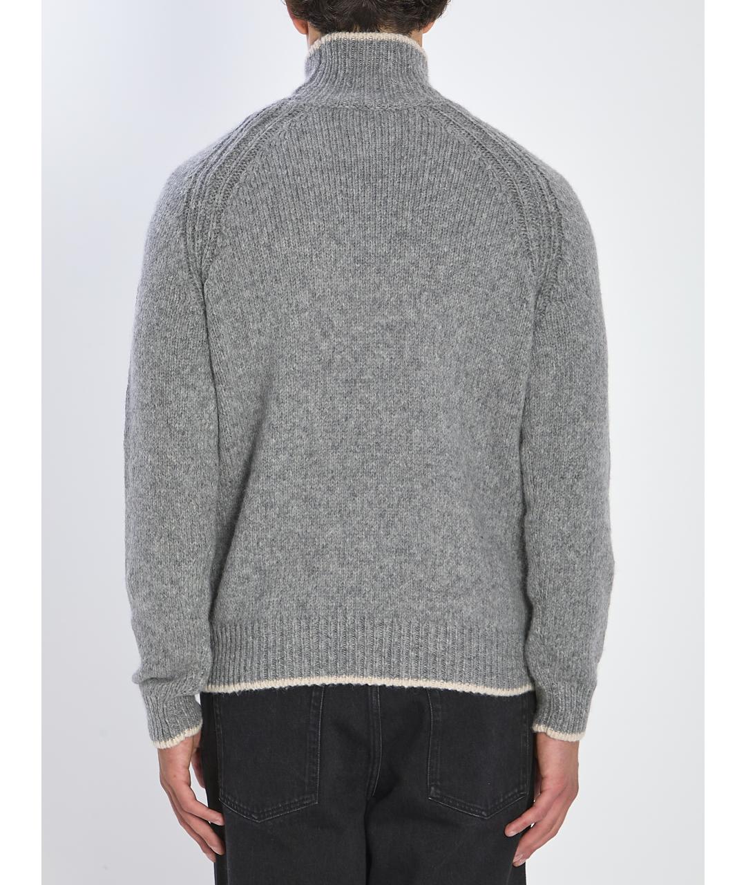 MONCLER Серый шерстяной джемпер / свитер, фото 4