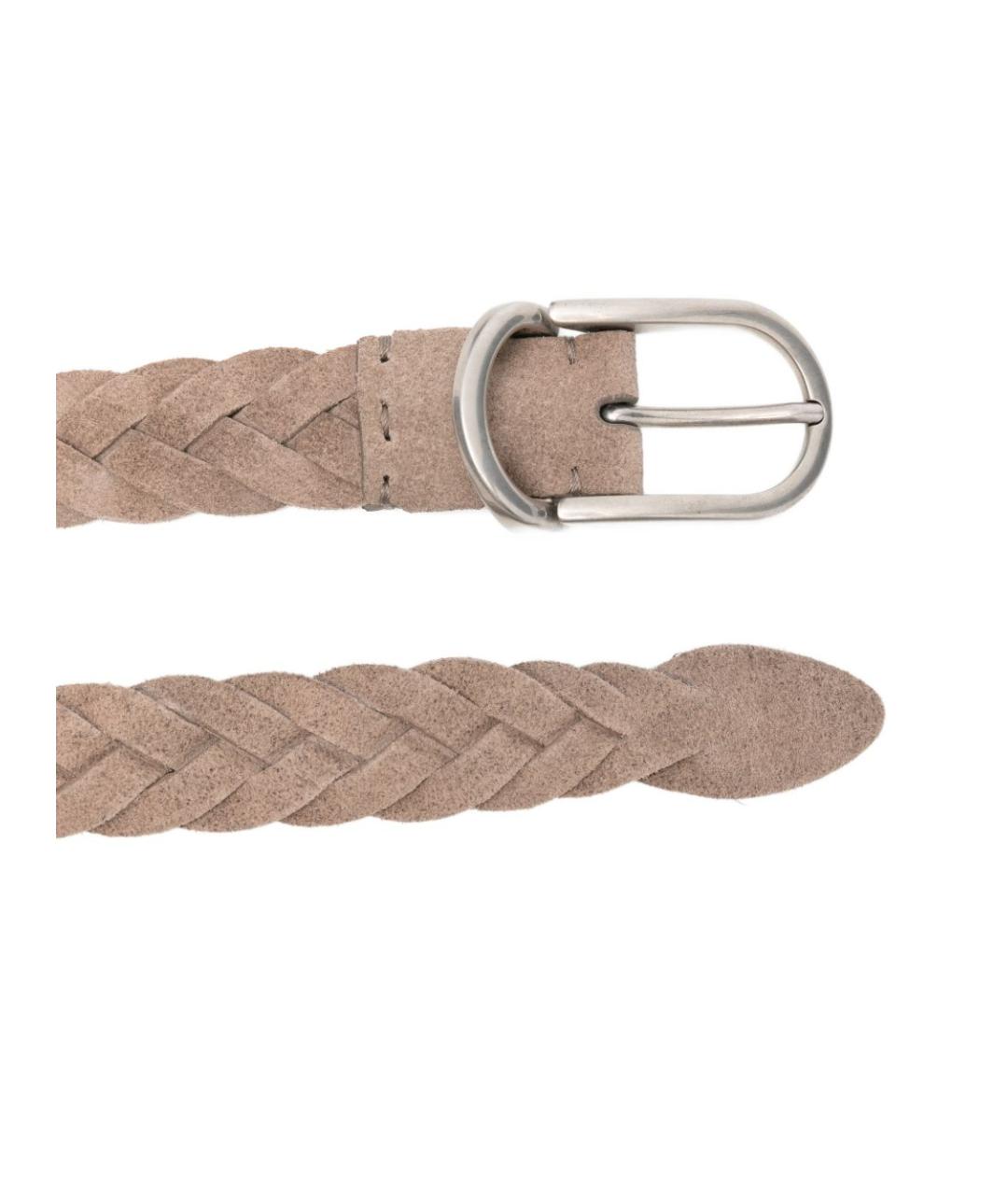 BRUNELLO CUCINELLI Бежевый кожаный ремень, фото 3