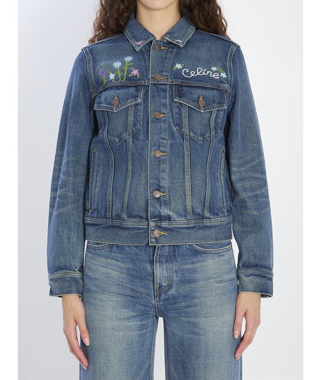 CELINE Синяя хлопковая куртка, фото 2
