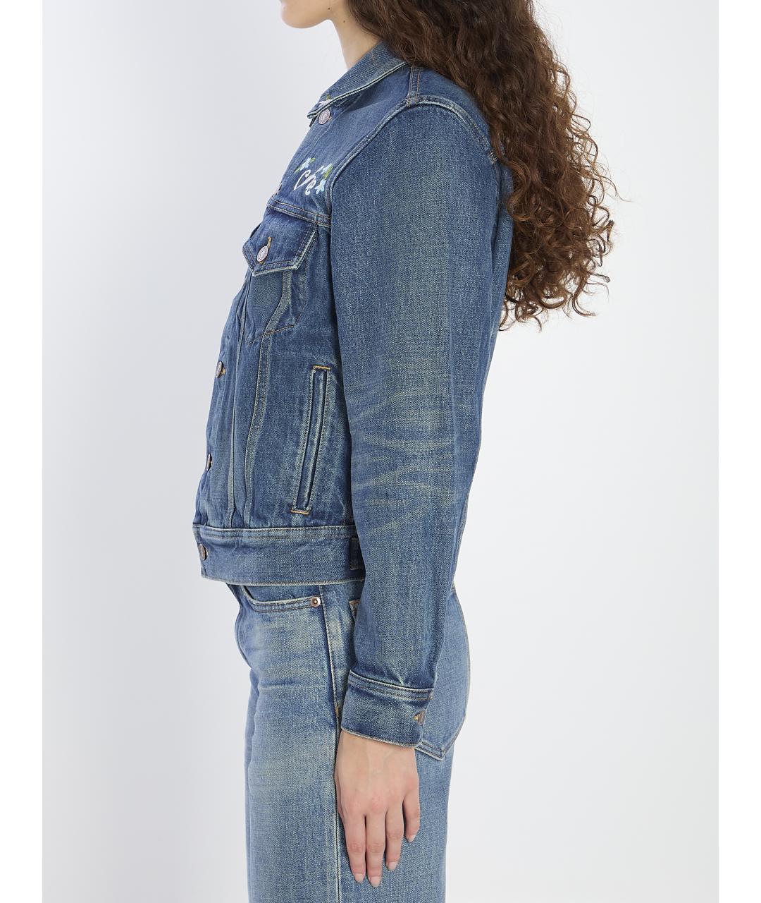 CELINE Синяя хлопковая куртка, фото 4