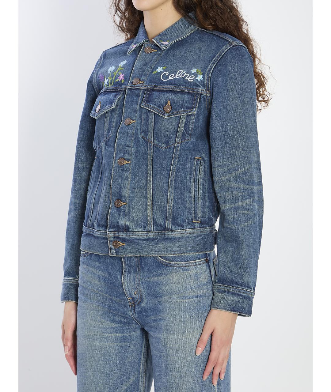 CELINE Синяя хлопковая куртка, фото 3