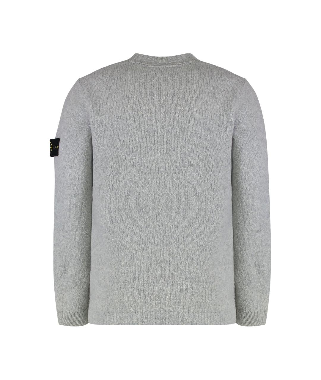 STONE ISLAND Серый шерстяной джемпер / свитер, фото 3