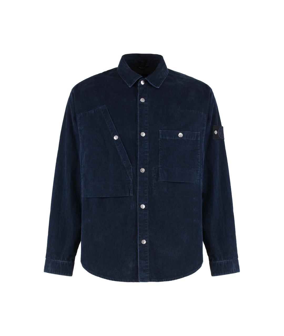 STONE ISLAND Синяя хлопковая кэжуал рубашка, фото 1