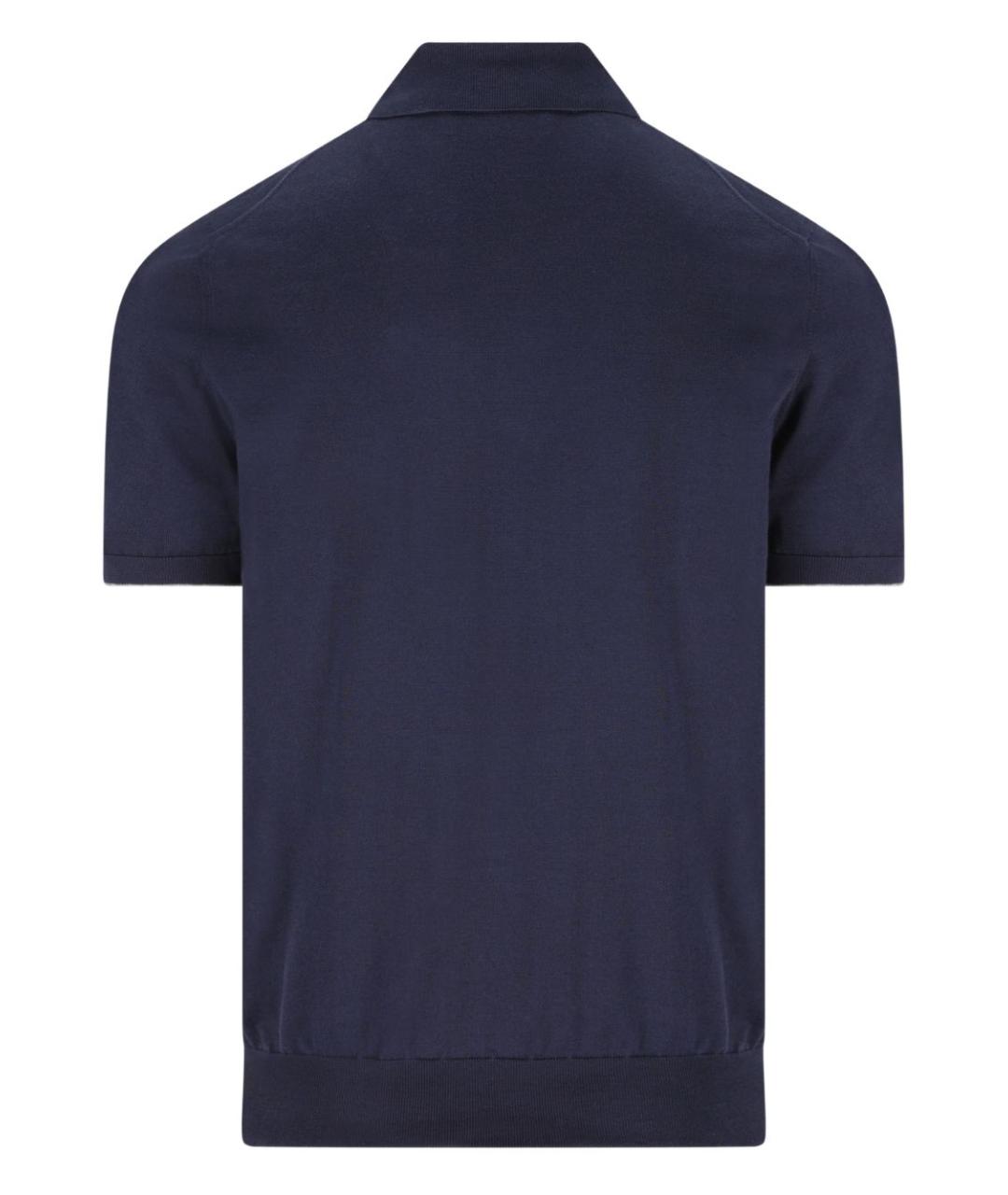 BRUNELLO CUCINELLI Синяя хлопковая футболка, фото 2